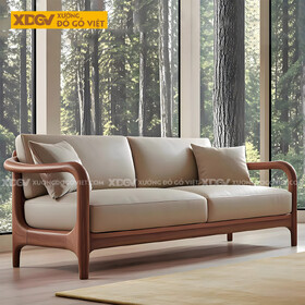 Ghế Sofa Gỗ Lim Á Đông Chân Cao Tay Tựa Uốn Cong Mềm Mại