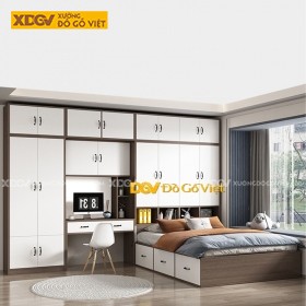 Giường Liền Tủ Gỗ MDF Công Nghiệp X2198