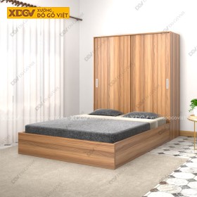 Giường Liền Tủ Gỗ MDF Công Nghiệp X7059