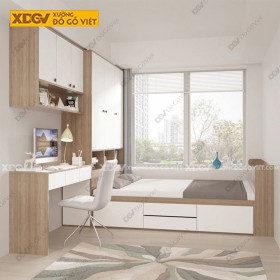 Giường Liền Tủ Gỗ MDF Công Nghiệp X7924