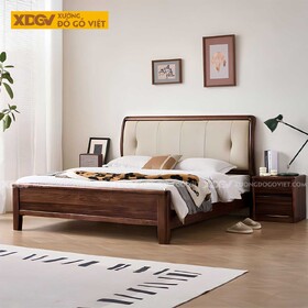 Giường Ngủ Căm Xe Hiện Đại Đầu Bọc Nệm Chỉ Dọc Rút Múi...