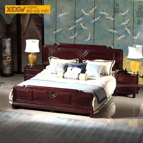 Giường Ngủ Gỗ Căm Xe Cung Điện Vững Chãi Chạm Khắc Tinh Tế