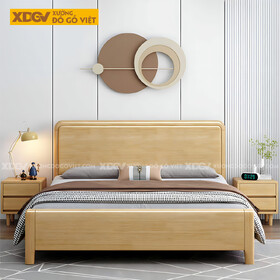 Giường Ngủ Gỗ Cao Su Hiện Đại Đầu Panel Trơn (Hoặc Bọc...