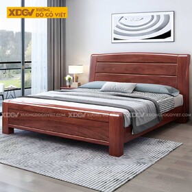 Giường Ngủ Gõ Đỏ Gỗ Dày Dặn Đầu Ghép Tấm Ngang 3 Tầng