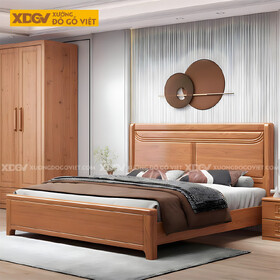 Giường Ngủ Gỗ Gõ Đỏ Đầu Kẻ Rãnh Khắc Chìm Nghệ Thuật
