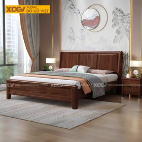 Giường Ngủ Gỗ Óc Chó Hiện Đại Đa Năng Đầu Kẻ Chỉ Dọc...