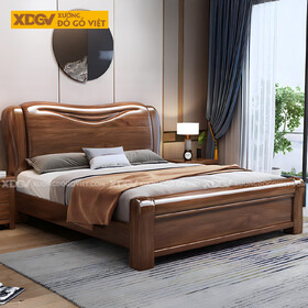 Giường Ngủ Gỗ Sồi Vững Chãi Bo Tròn Uốn Cong Nghệ Thuật