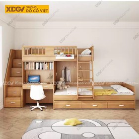 Giường Tầng Gỗ Sồi X7596