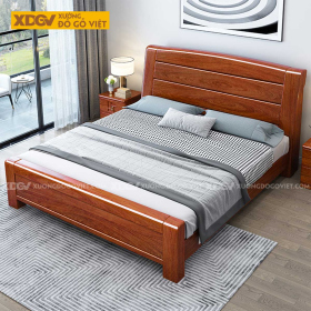 Giường Xoan Đào Gỗ Tấm Ghép Ngang