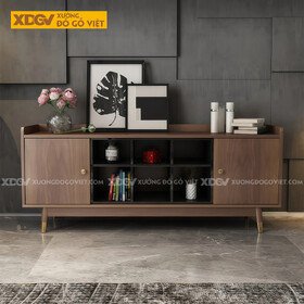 Kệ Để Tivi Gỗ MDF Hiện Đại Chân Cao Đa Ngăn Bố Trí Khoa Học