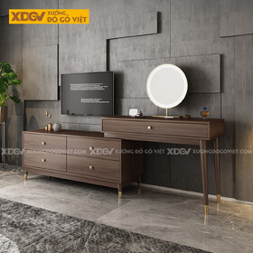 Kệ Để Tivi MDF Kèm Bàn Trang Điểm Xếp Lớp Bố Trí Linh Hoạt