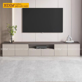 Kệ Để Tivi Phòng Khách Gỗ MDF Phối Màu Mặt Vân Gỗ Hiện Đại