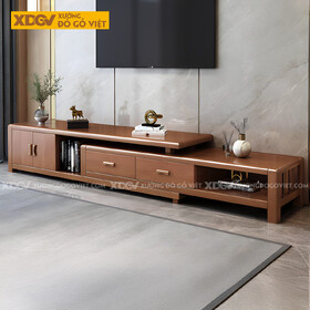 Kệ Để Tivi Phòng Khách Sồi Mỹ Hiện Đại Mở Rộng Linh Hoạt