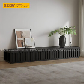 Kệ Tivi Đặt Sàn Phòng Khách Sơn Đen Giữ Vân Tự Nhiên Mới