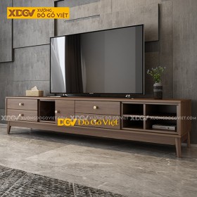 Kệ Tivi Bằng Gỗ Công Nghiệp Chân Cao Gỗ Triện