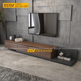 Kệ Tivi Bằng Gỗ Công Nghiệp Chân Bệt Màu Nâu