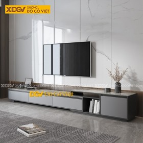 Kệ Gỗ Công Nghiệp Kéo Dài 2 Màu Xám Phối