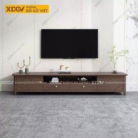 Kệ Trưng Tivi Gỗ Óc Chó Kiểu Chân Cao Hiện Đại