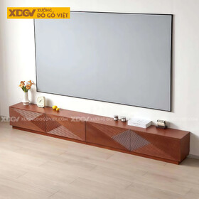 Kệ Tivi Gỗ Xoan Đào Thiết Kế Họa Tiết Hình Học hiện đại