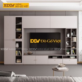 Kệ Tivi Gắn Kèm Tủ Trang Trí Chất Liệu Gỗ Công Nghiệp