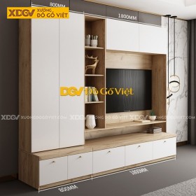 Kệ Tủ Trang Trí Nhiều Tầng Kèm Kệ Tivi Chất Gỗ Công Nghiệp