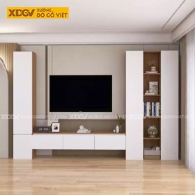 Kệ Tủ Tivi Gỗ Công Nghiệp Thiết Kế Kèm Kệ Trang Trí Phòng