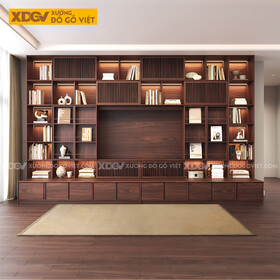 Kệ Tivi Óc Chó Kết Hợp Tủ Cánh Trượt Nhiều Hộc Đựng Tiện...