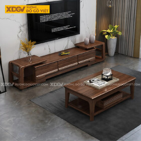 Kệ Tivi Phòng Khách Gỗ Óc Chó Kiểu Dáng Mạnh Mẽ Bề Thế