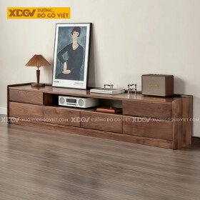 Kệ Tivi Phòng Khách Gỗ Óc Chó Tối Giản Nhiều Ngăn Chứa