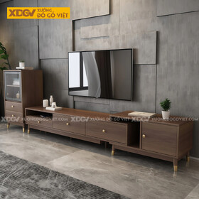 Kệ Tivi Phòng Khách MDF Thiết Kế Dạng Trượt Mở Rộng Lưu Trữ