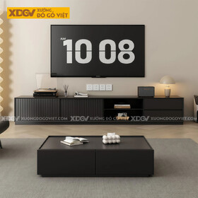 Kệ Tivi Trưng Bày Gỗ Cao Su Tích Hợp Cửa Lùa Lưu Trữ Tối Ưu