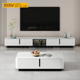 Kệ Tivi Trưng Bày Phòng Khách Gỗ MDF Tủ Kính Mờ Trung Tâm