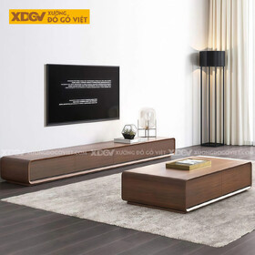 Kệ Tivi Xoan Đào Bo Cong Mềm Mại Tối Giản Sang Trọng