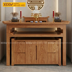 Mẫu Bàn Thờ Gia Tiên Gỗ Gõ Đỏ Dáng Khối Hộp Phối Tủ Lọt...