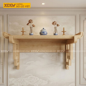 Mẫu Bàn Thờ Gia Tiên Treo Tường Gỗ Sồi Mỹ Chân Đỡ Độc...