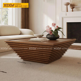 Mẫu Bàn Trà Sofa Phòng Khách Gỗ Sồi Kiểu Hình Tháp Hiện Đại