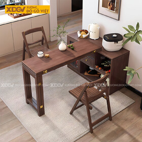 Mẫu Bộ Bàn Ăn Gỗ Sồi Thông Minh Gấp Gọn Đa Năng Linh Hoạt