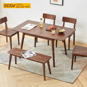 Mẫu Bộ Bàn Ăn Hiện Đại Gỗ Óc Chó Cơ Chế Mở Rộng Linh...