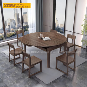Mẫu Bộ Bàn Ăn Hiện Đại Gỗ Óc Chó Công Năng Mặt Bàn Mở...