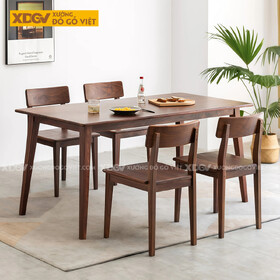 Mẫu Bộ Bàn Ăn Phòng Bếp Gỗ Óc Chó Tựa Vòm Cong Bo Ôm Cơ Thể