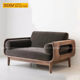 Mẫu Ghế Sofa Gỗ Óc Chó Sang Trọng Tay Vòm Vuông Nghệ Thuật
