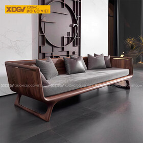 Mẫu Ghế Sofa Óc Chó Hiện Đại Japandi Tối Giản Tinh Tế Bọc Nệm