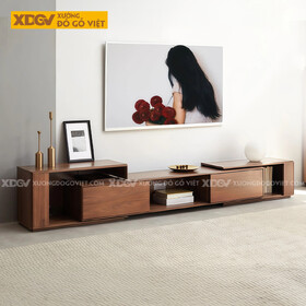 Mẫu Kệ Để Tivi Gỗ Óc Chó Hiện Đại Bố Cục Mở Kết Hợp...