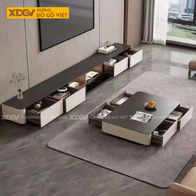 Mẫu Kệ Để Tivi Phòng Khách Gỗ MDF Phân Tầng Ngăn Kéo Lưu Trữ