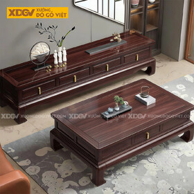 Mẫu Kệ Để Tivi Phòng Khách Gỗ Óc Chó Chân Móng Ngựa Bề Thế