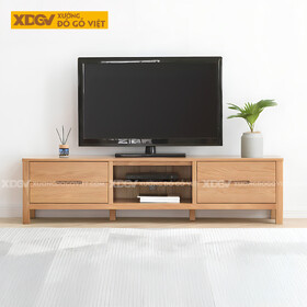 Mẫu Kệ Tivi Đẹp Gỗ Sồi Tự Nhiên Chân Trụ Vuông Vững Chãi