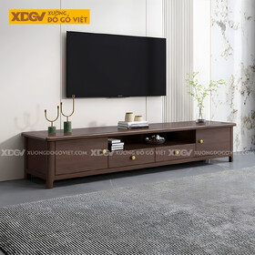 Mẫu Kệ Tivi Gỗ Sồi Mỹ Màu Óc Chó Hiện Đại Sang Trọng