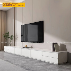 Mẫu Kệ Tivi Phòng Khách Gỗ MDF Mặt Bàn Phủ Đá Lưu Trữ Tối...