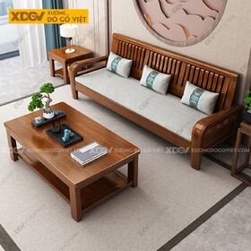Mẫu Sofa Căm Xe 1 Văng Dài Lưng Nan Đơn Giản