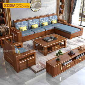 Mẫu Sofa Gõ Đỏ Hiện Đại Á Đông Bọc Nệm Tay Dày Uốn Lượn